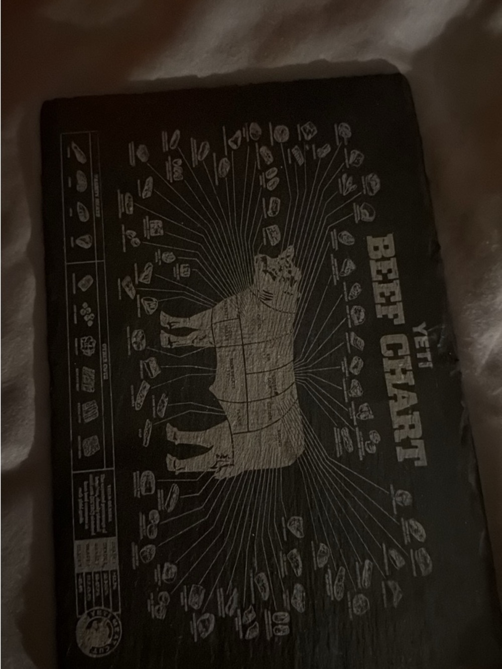 YETI Beef Chart Cutting Board - Black with White Graphic